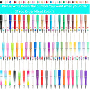 FS2342-10 Pieces Solid Color Plastic beadable Pens