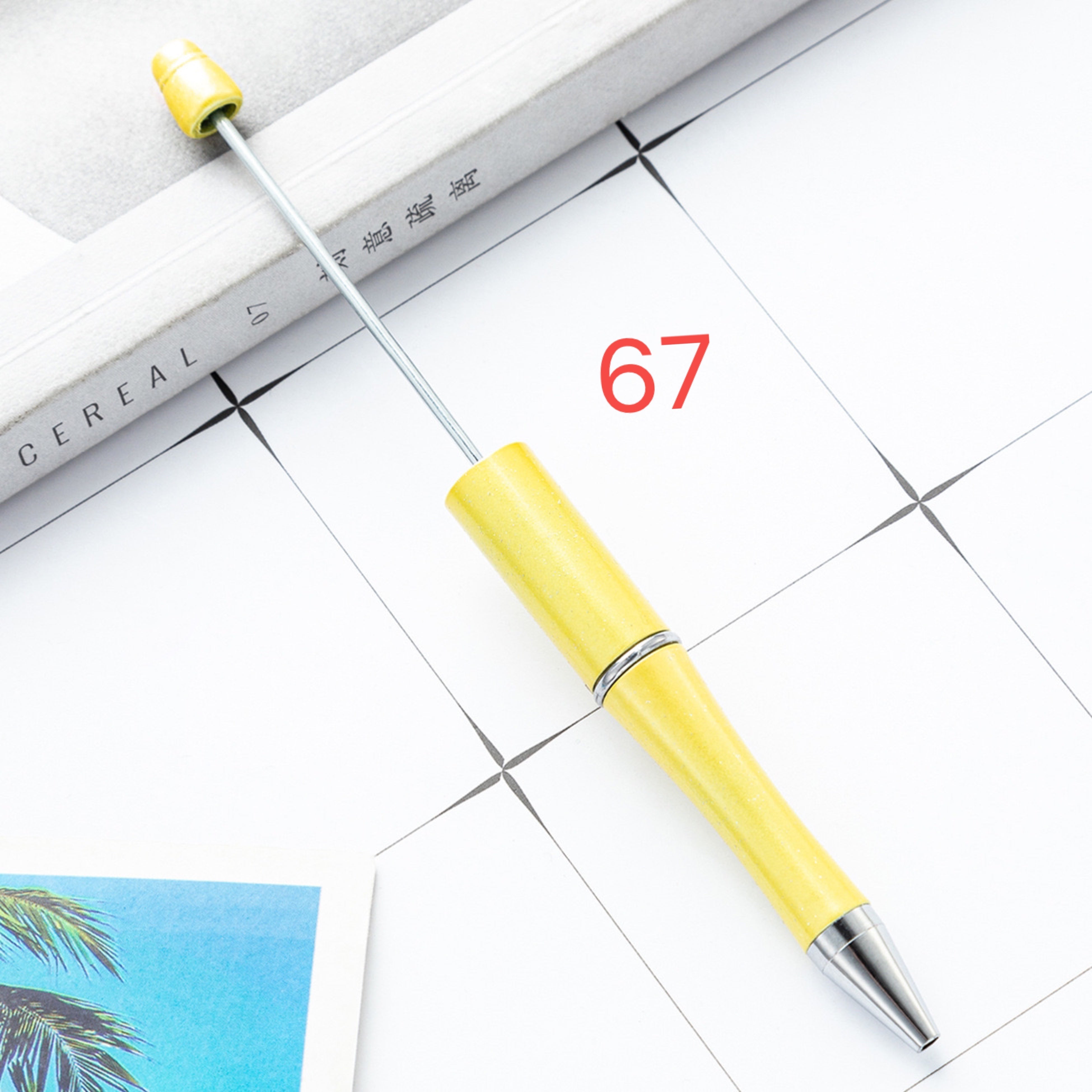 FS2342-10 Pieces Solid Color Plastic beadable Pens