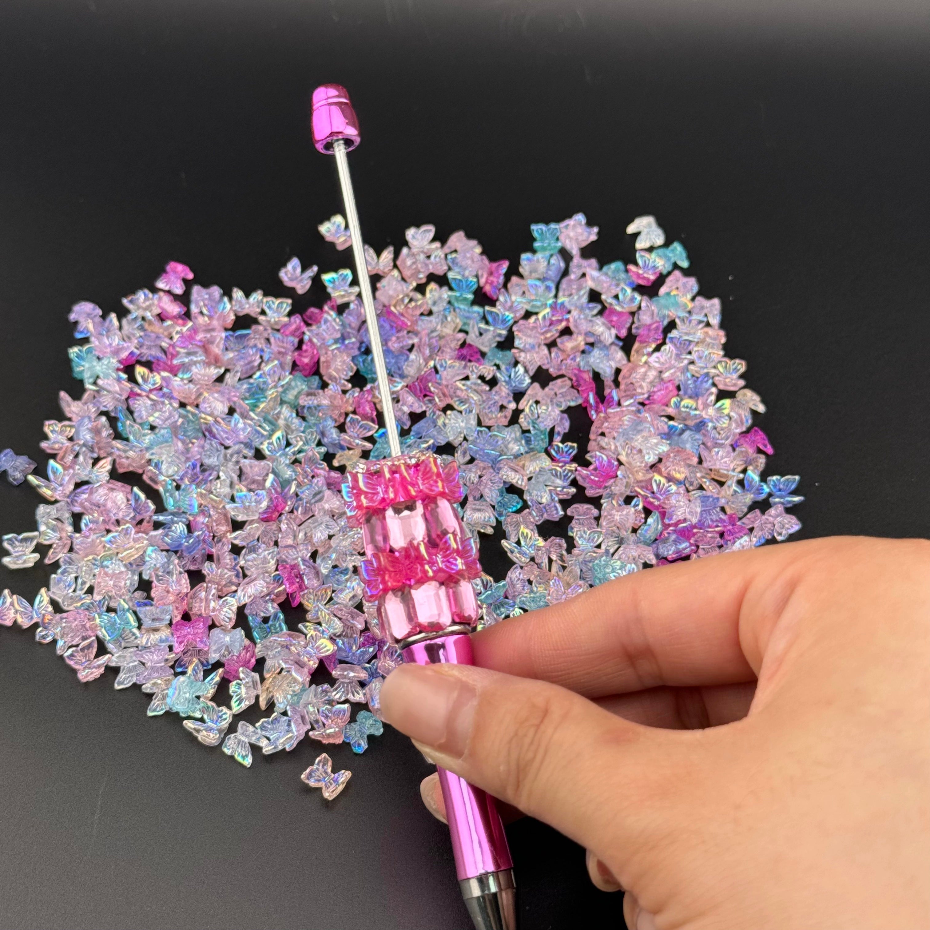 FS0971- 6.5mm*6.5mm  Mixed Color Mini Butterfly Resin Nail Charms For Making Fancy Pen Or Fancy Bead Or Nails