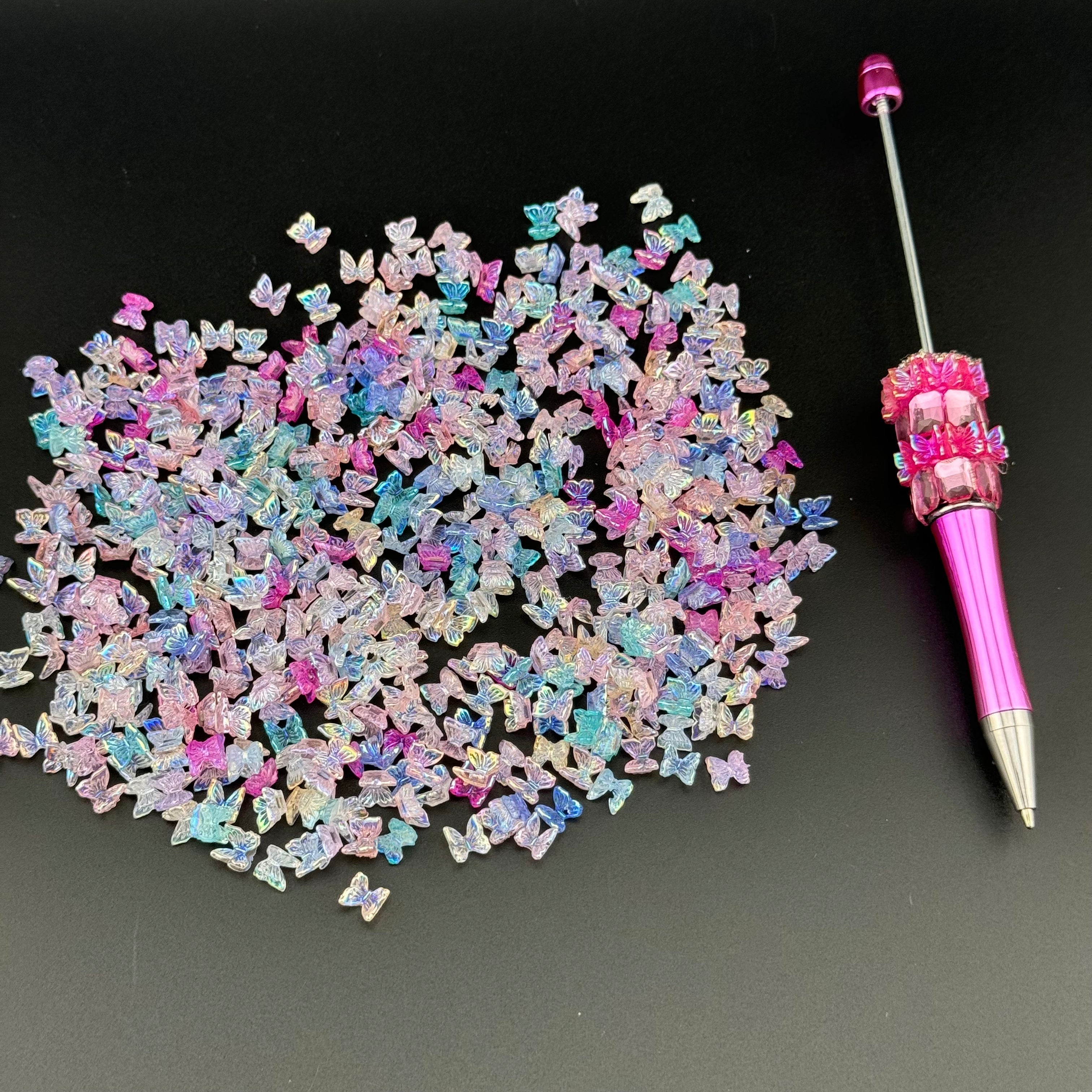 FS0971- 6.5mm*6.5mm  Mixed Color Mini Butterfly Resin Nail Charms For Making Fancy Pen Or Fancy Bead Or Nails