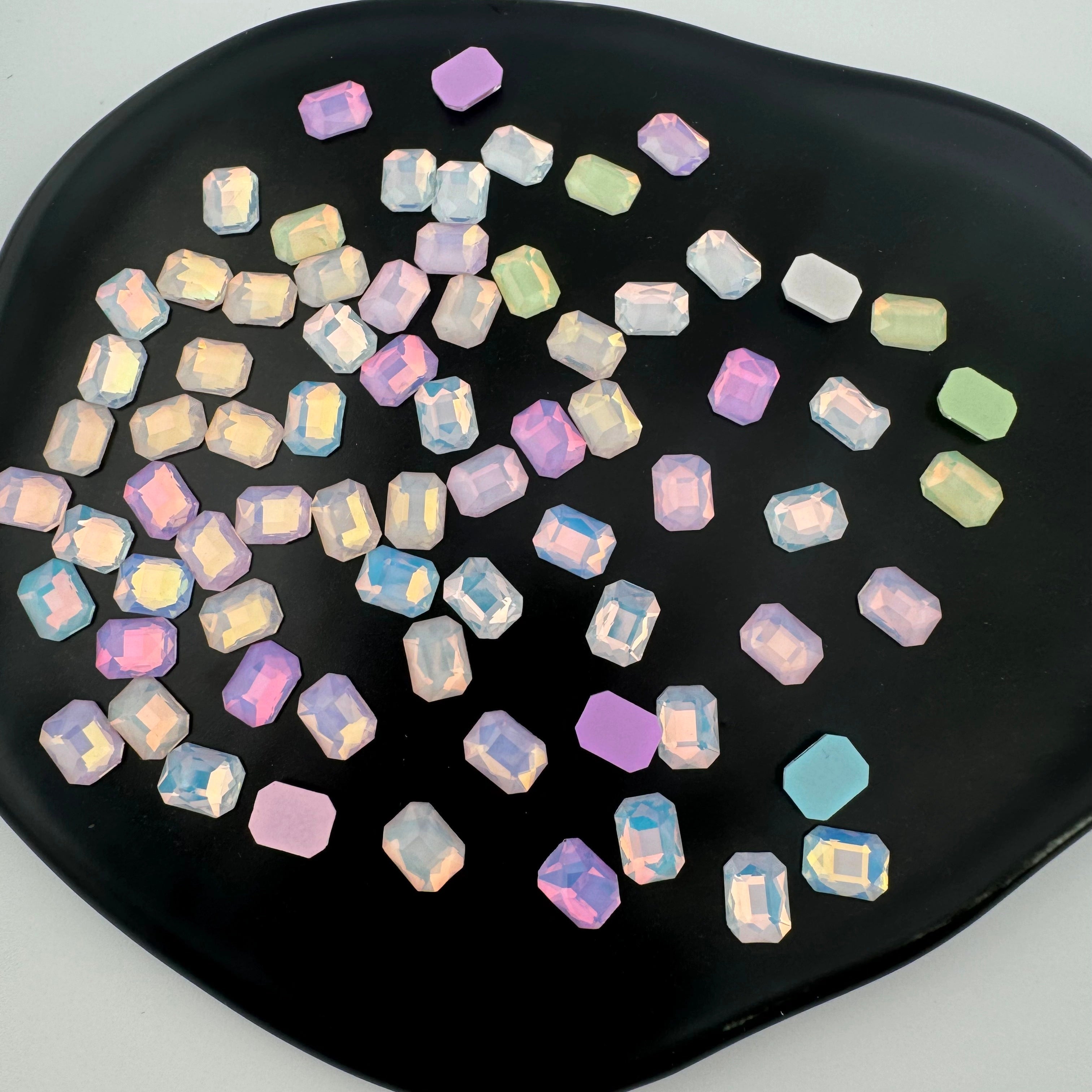 FS2426- 6*8mm Rectangular Flat Bottom Octagonal Nail Charms For Making Fancy Bead Or Fancy Pen