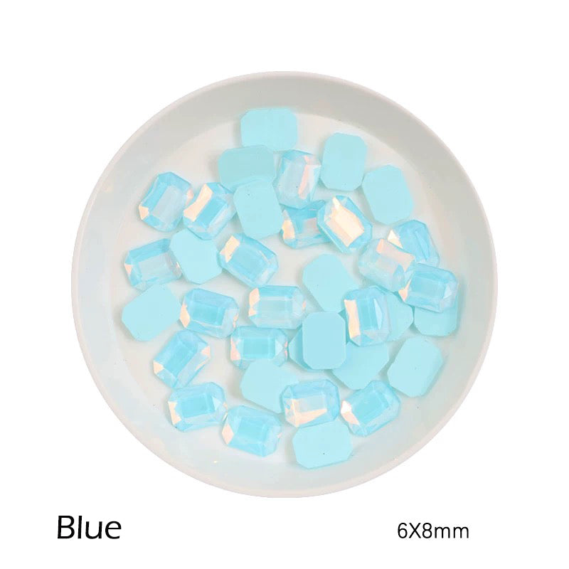 FS2426- 6*8mm Rectangular Flat Bottom Octagonal Nail Charms For Making Fancy Bead Or Fancy Pen