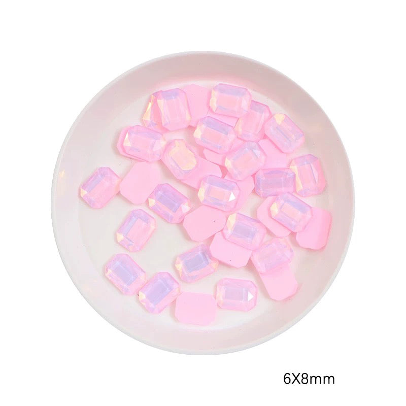 FS2426- 6*8mm Rectangular Flat Bottom Octagonal Nail Charms For Making Fancy Bead Or Fancy Pen