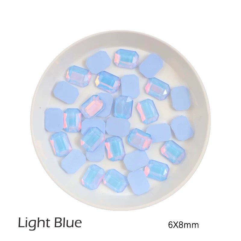 FS2426- 6*8mm Rectangular Flat Bottom Octagonal Nail Charms For Making Fancy Bead Or Fancy Pen