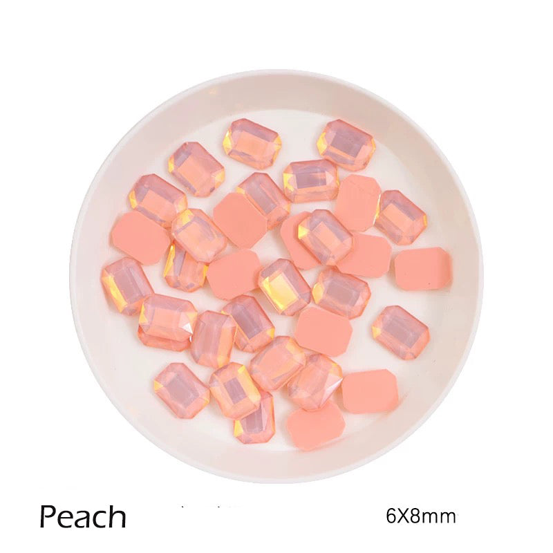 FS2426- 6*8mm Rectangular Flat Bottom Octagonal Nail Charms For Making Fancy Bead Or Fancy Pen