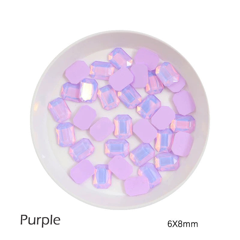 FS2426- 6*8mm Rectangular Flat Bottom Octagonal Nail Charms For Making Fancy Bead Or Fancy Pen