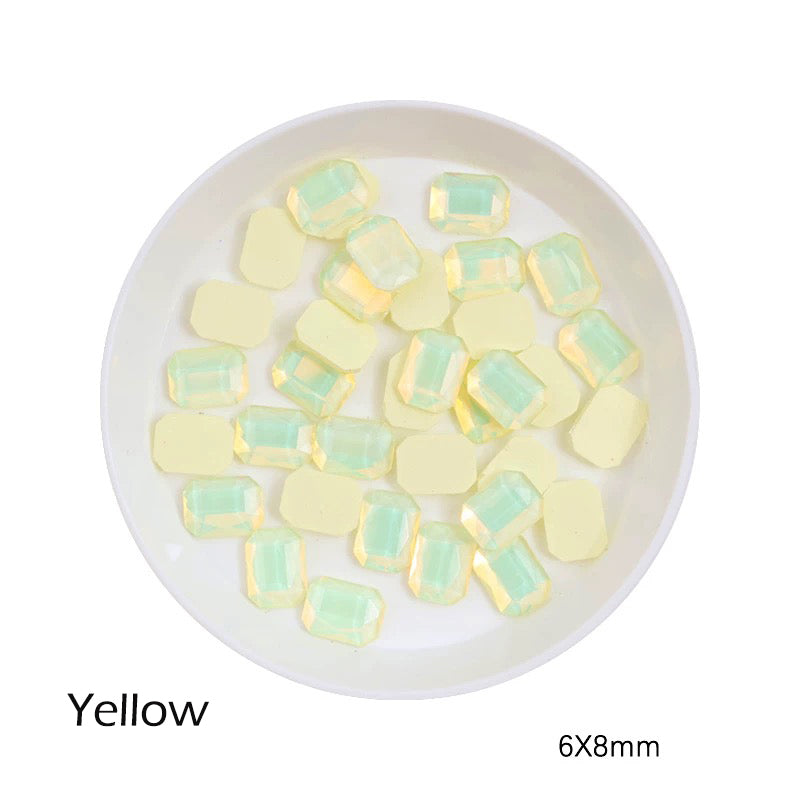 FS2426- 6*8mm Rectangular Flat Bottom Octagonal Nail Charms For Making Fancy Bead Or Fancy Pen