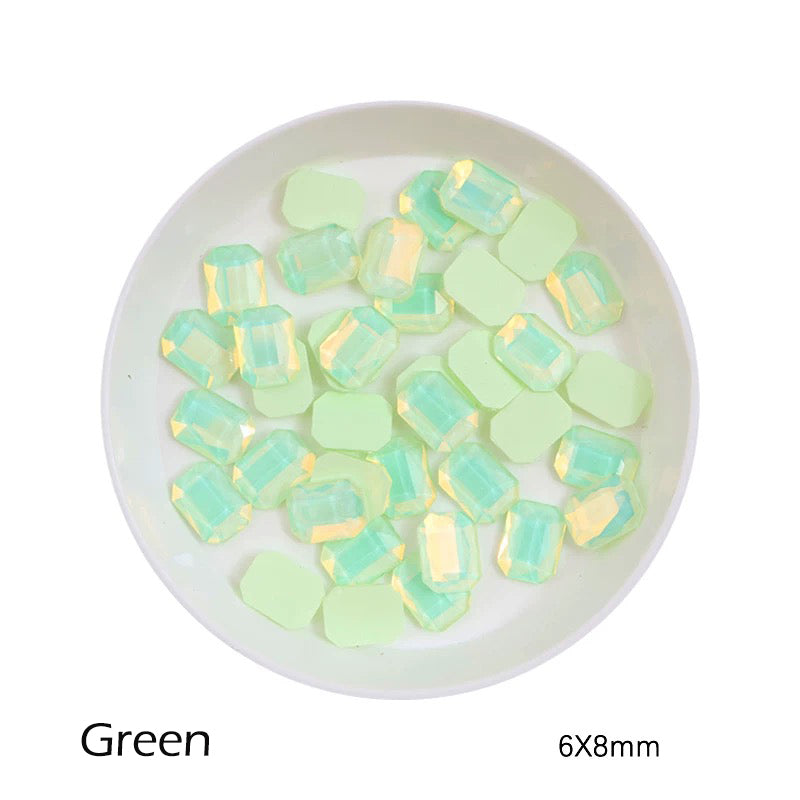 FS2426- 6*8mm Rectangular Flat Bottom Octagonal Nail Charms For Making Fancy Bead Or Fancy Pen