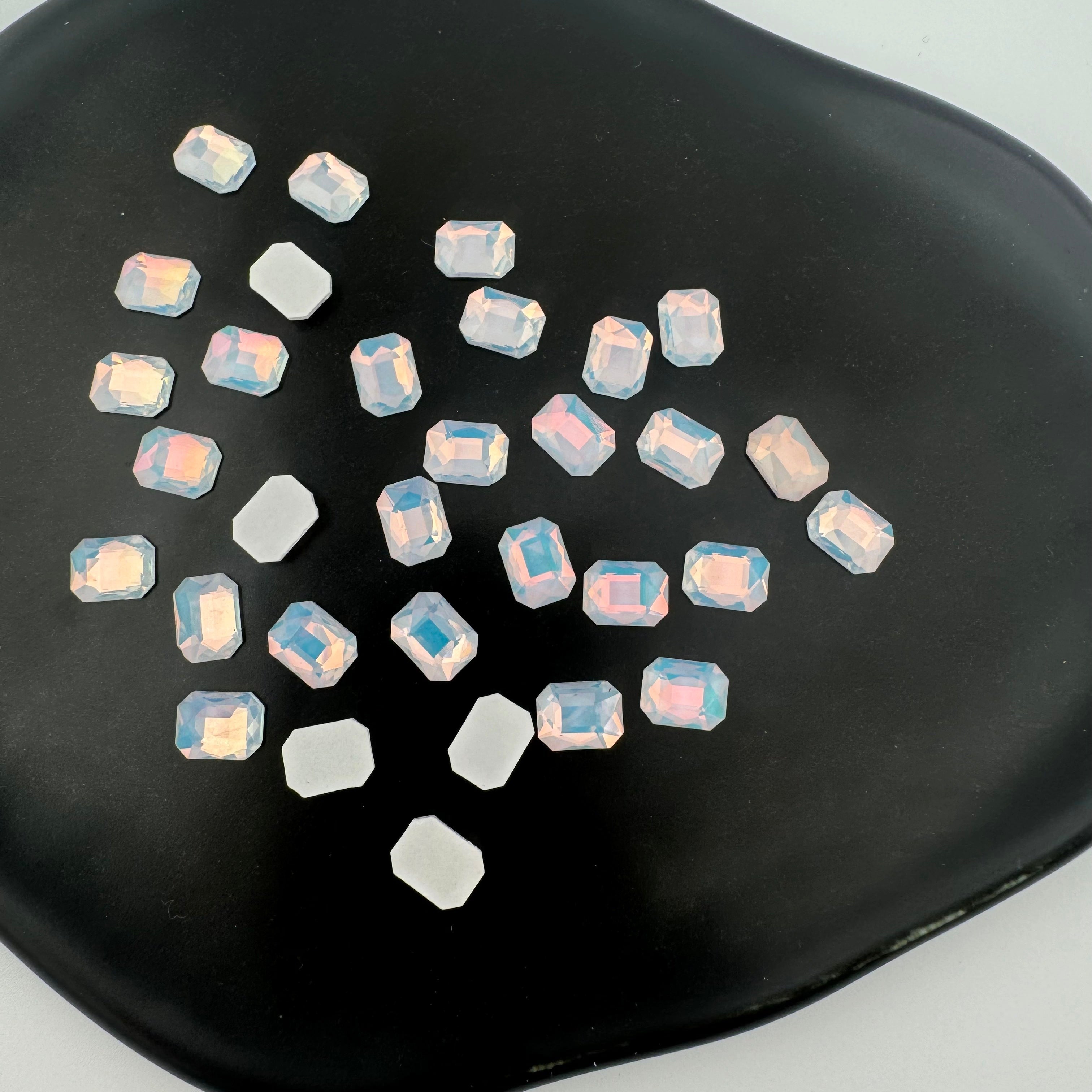 FS2426- 6*8mm Rectangular Flat Bottom Octagonal Nail Charms For Making Fancy Bead Or Fancy Pen