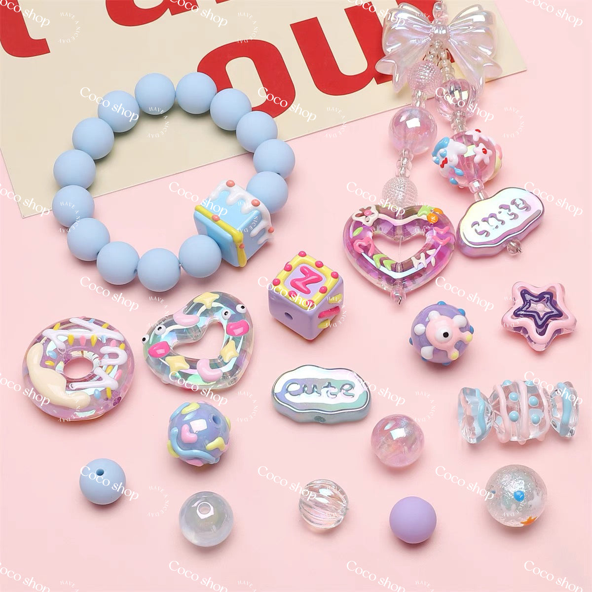 Acrylic Beads Lucky Bags -- Open in Live -for Pen Chain DIY