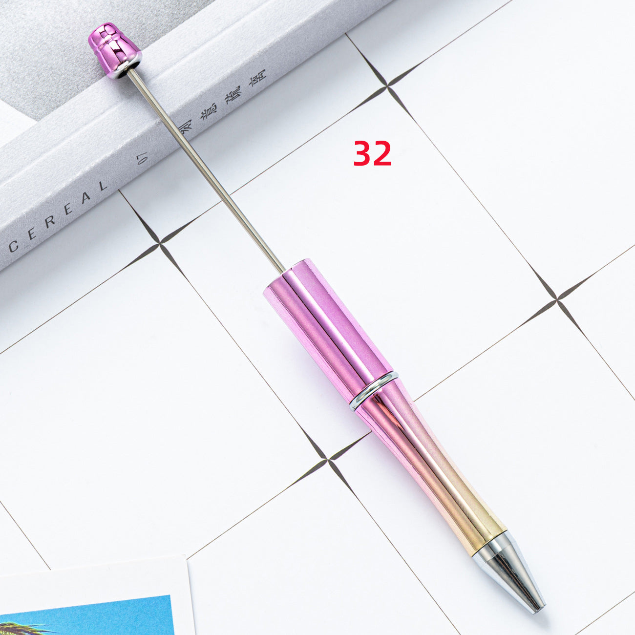 FS2342-10 Pieces Solid Color Plastic beadable Pens