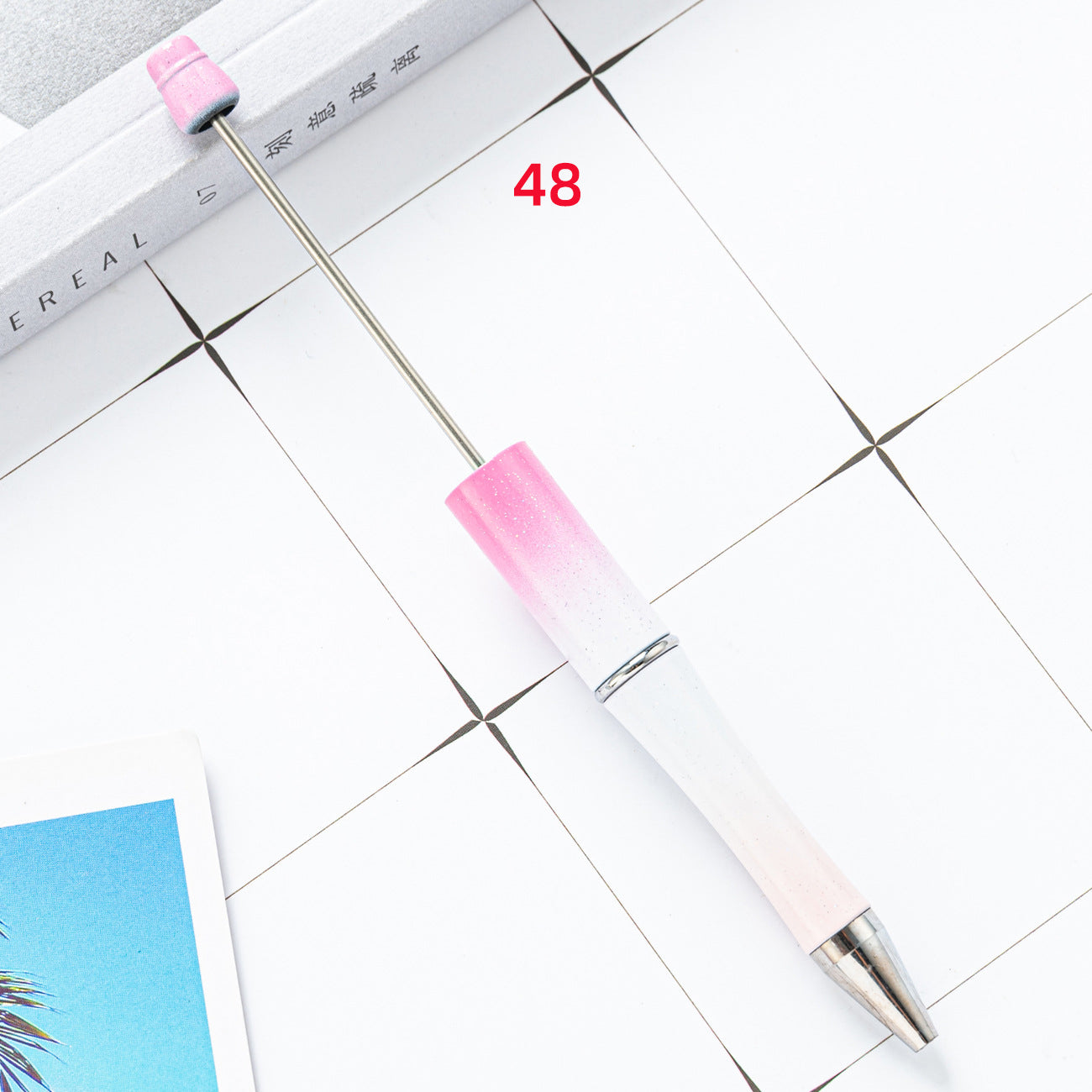 FS2342-10 Pieces Solid Color Plastic beadable Pens