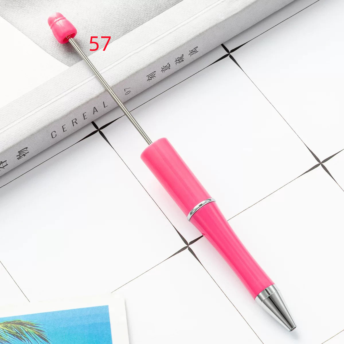 FS2342-10 Pieces Solid Color Plastic beadable Pens