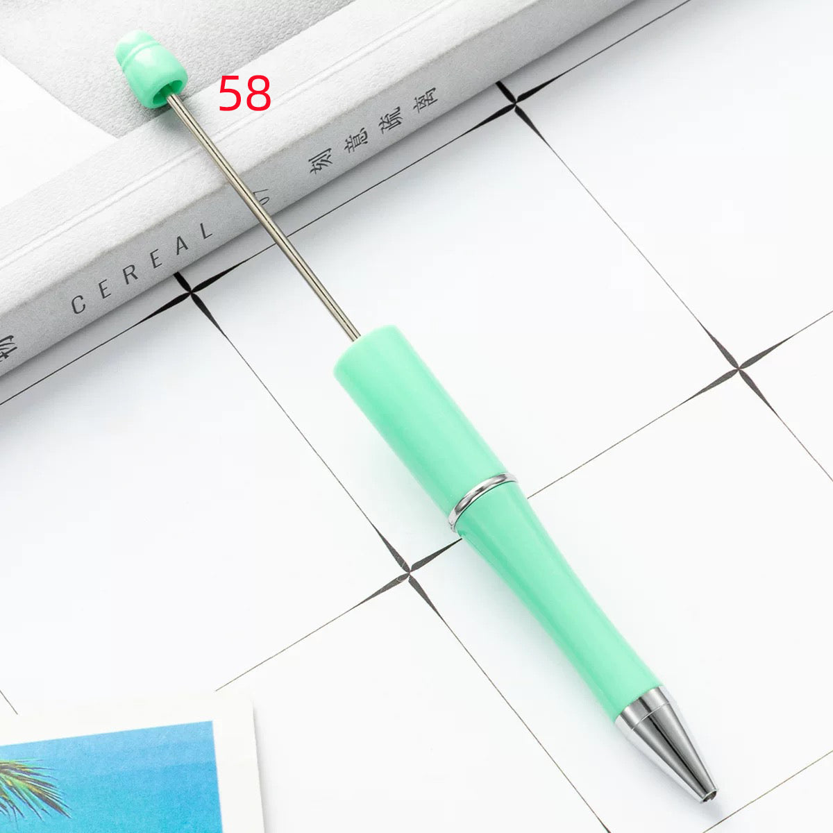 FS2342-10 Pieces Solid Color Plastic beadable Pens