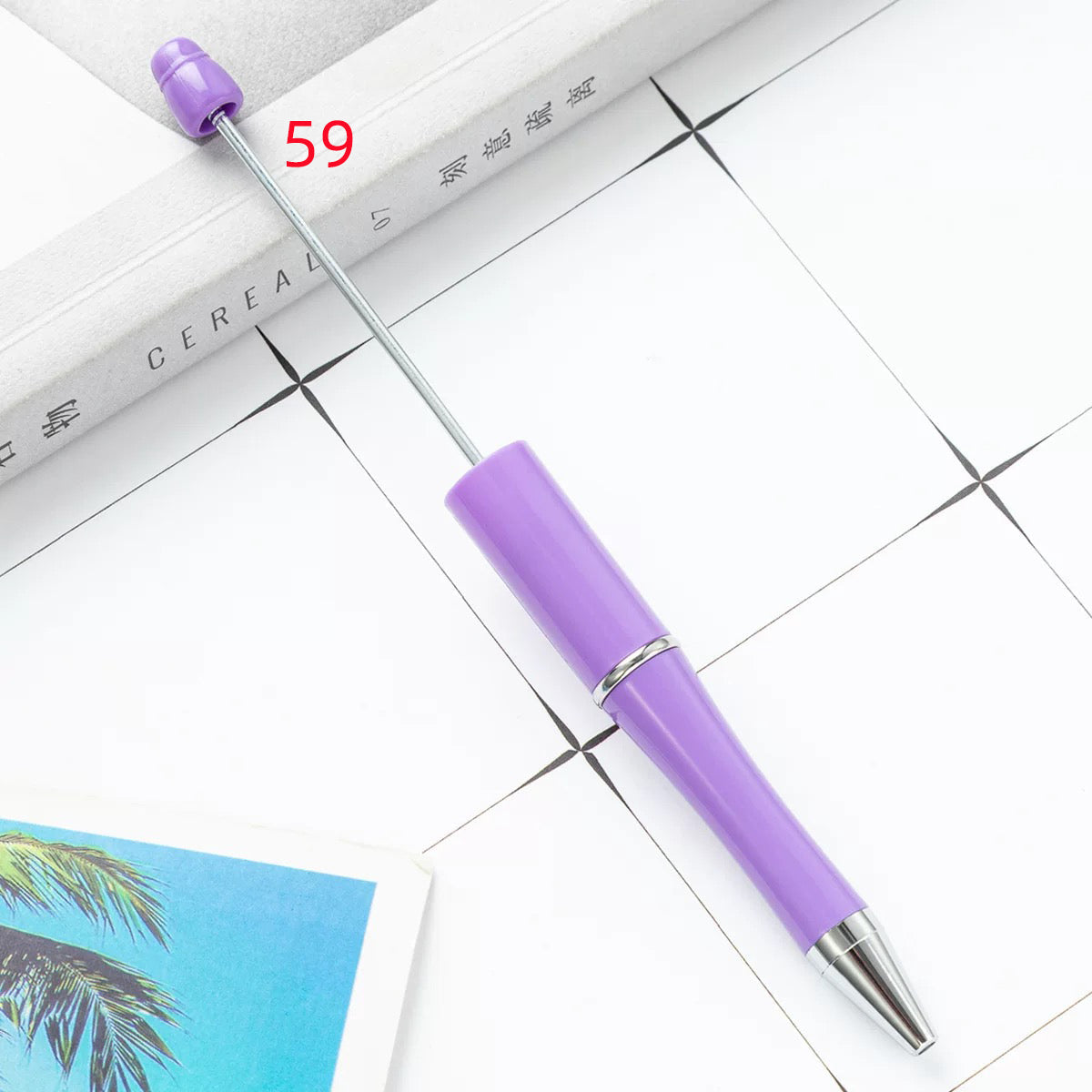 FS2342-10 Pieces Solid Color Plastic beadable Pens