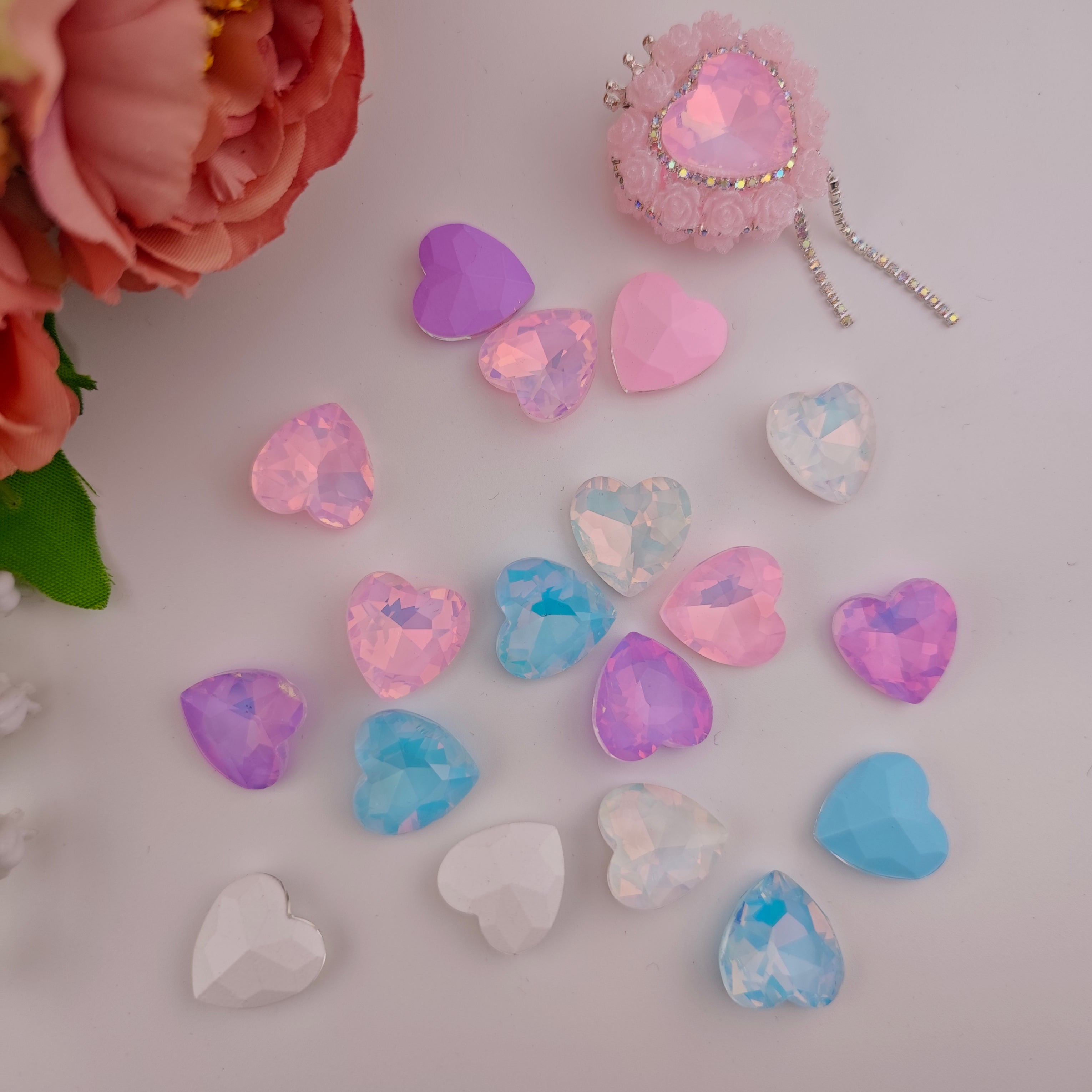 FS1175- 16MM Pointed Bottom Heart Shape Diamonds Crystal For Making Fancy Bead