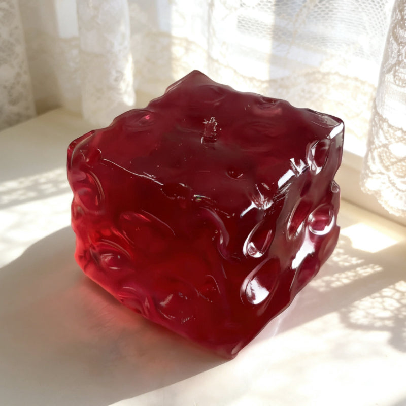 Wine red cheese block squishy toy