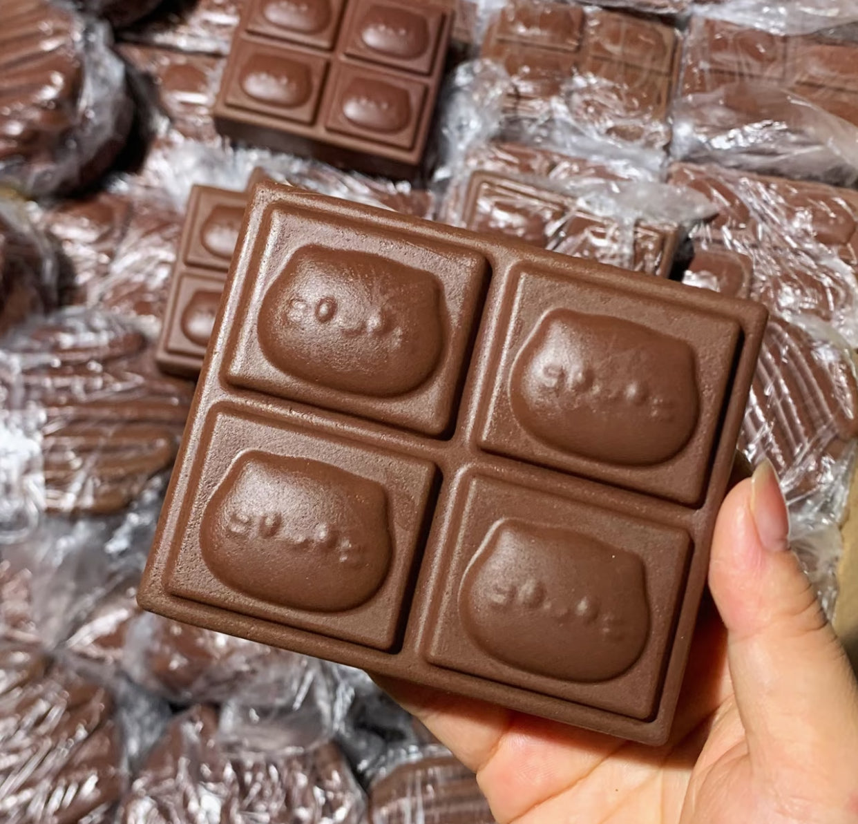 4-grid chocolate cat Slow-Rise ruirui squishy toy