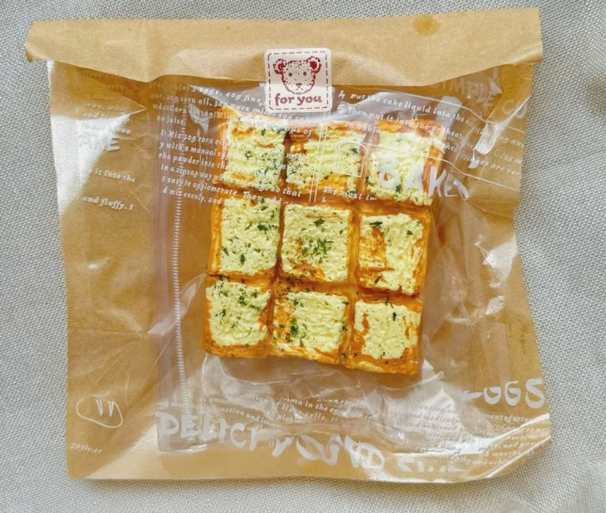Jumbo Checkered  Toast  squishy toy
