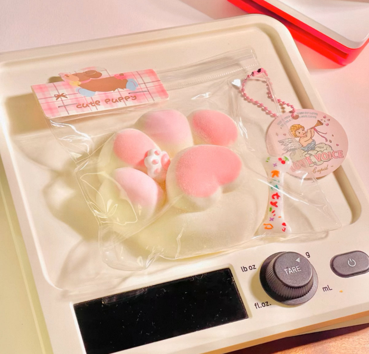 pink Cat paw  Squishy toy