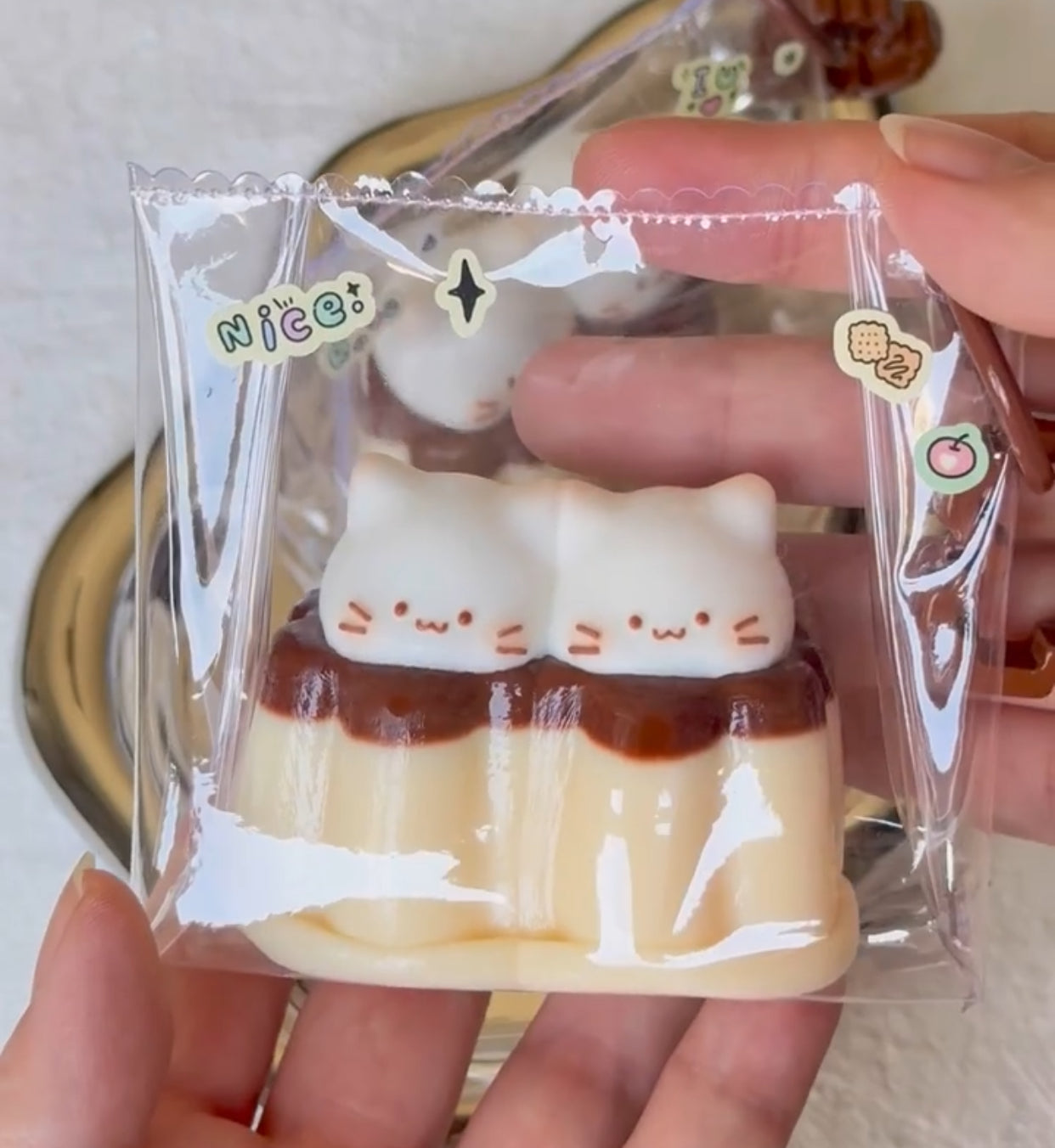 Kitty Pudding Keychain ruirui Squishy toy