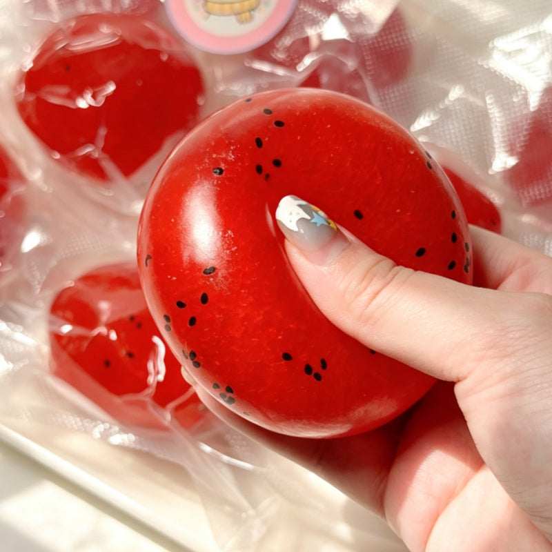 Watermelon Milk Cap Slush Handmade Ball  squishy toy