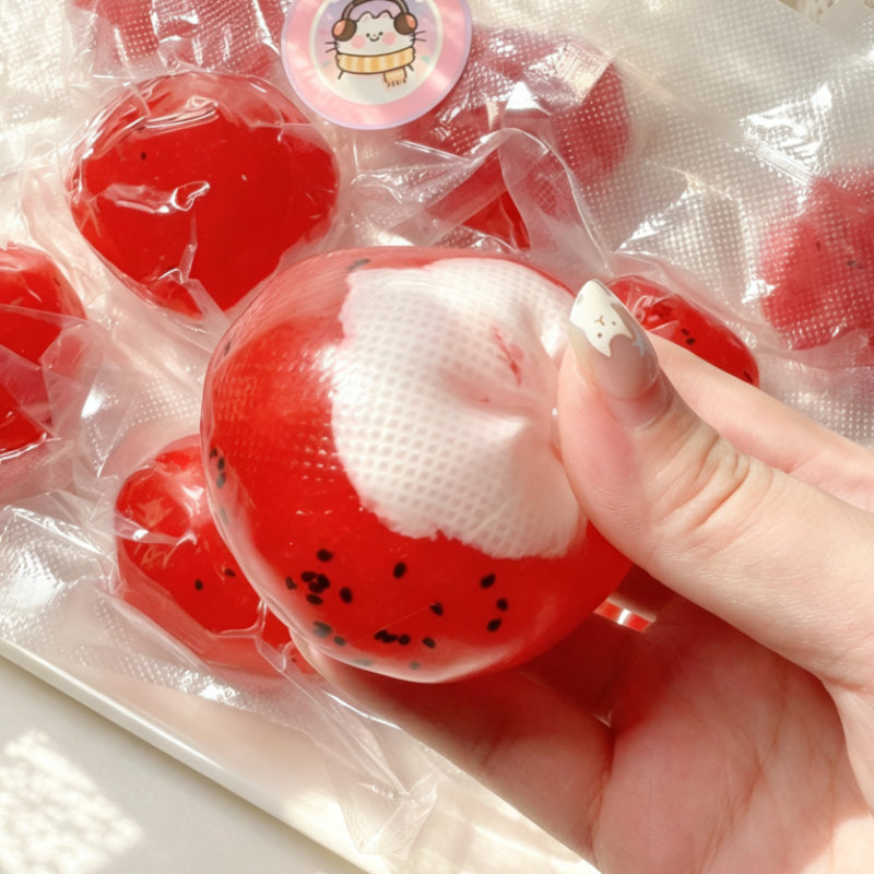Watermelon Milk Cap Slush Handmade Ball  squishy toy