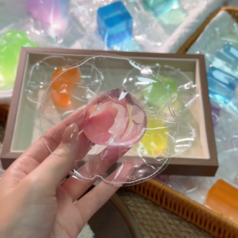 Clear peach squishy toy