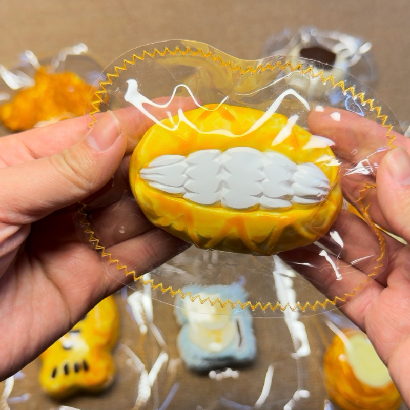 Cream sandwich bread squishy toy