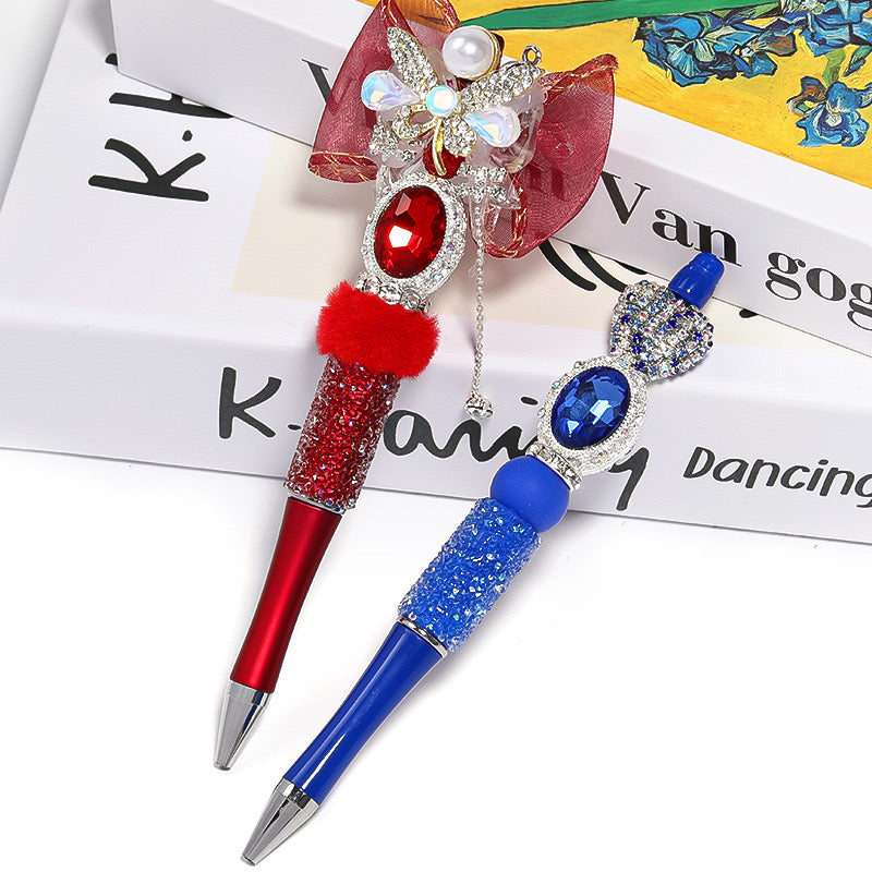 FS0358- 19MM Mixed Color Oval Diamond Alloy Beads Fit For Beadable Pens
