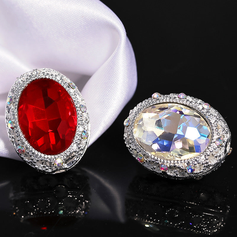 FS0358- 19MM Mixed Color Oval Diamond Alloy Beads Fit For Beadable Pens
