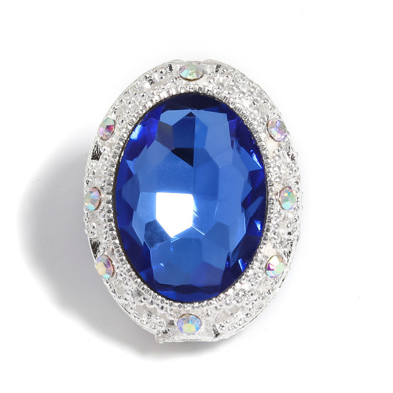 FS0358- 19MM Mixed Color Oval Diamond Alloy Beads Fit For Beadable Pens