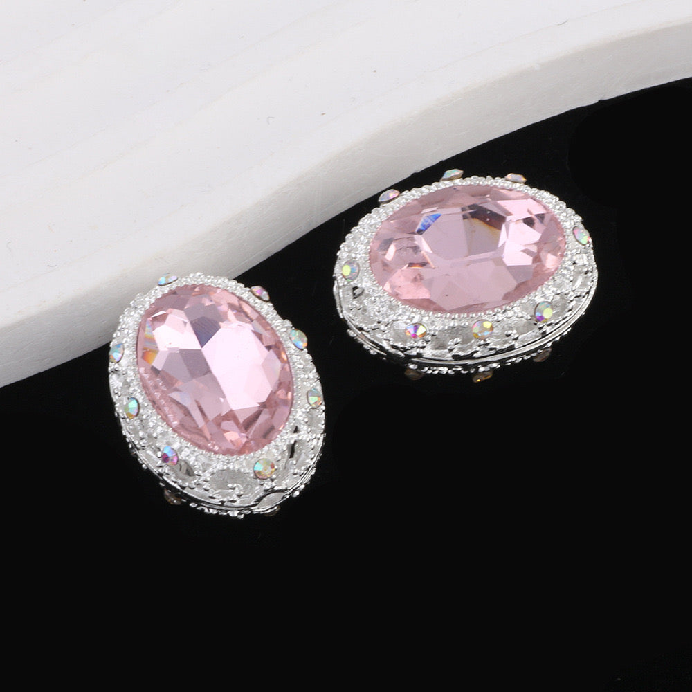FS0358- 19MM Mixed Color Oval Diamond Alloy Beads Fit For Beadable Pens