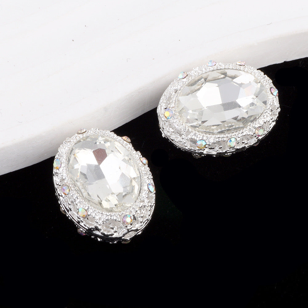 FS0358- 19MM Mixed Color Oval Diamond Alloy Beads Fit For Beadable Pens