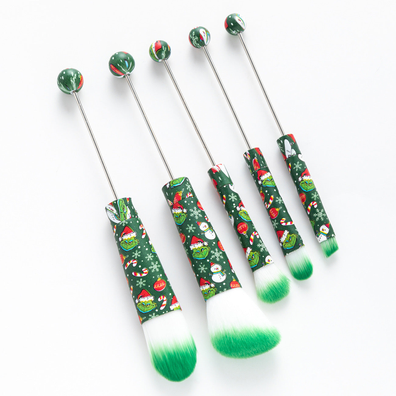 FS2816-Metal Beadable Halloween Printed Makeup Brushes（Five In A Set）