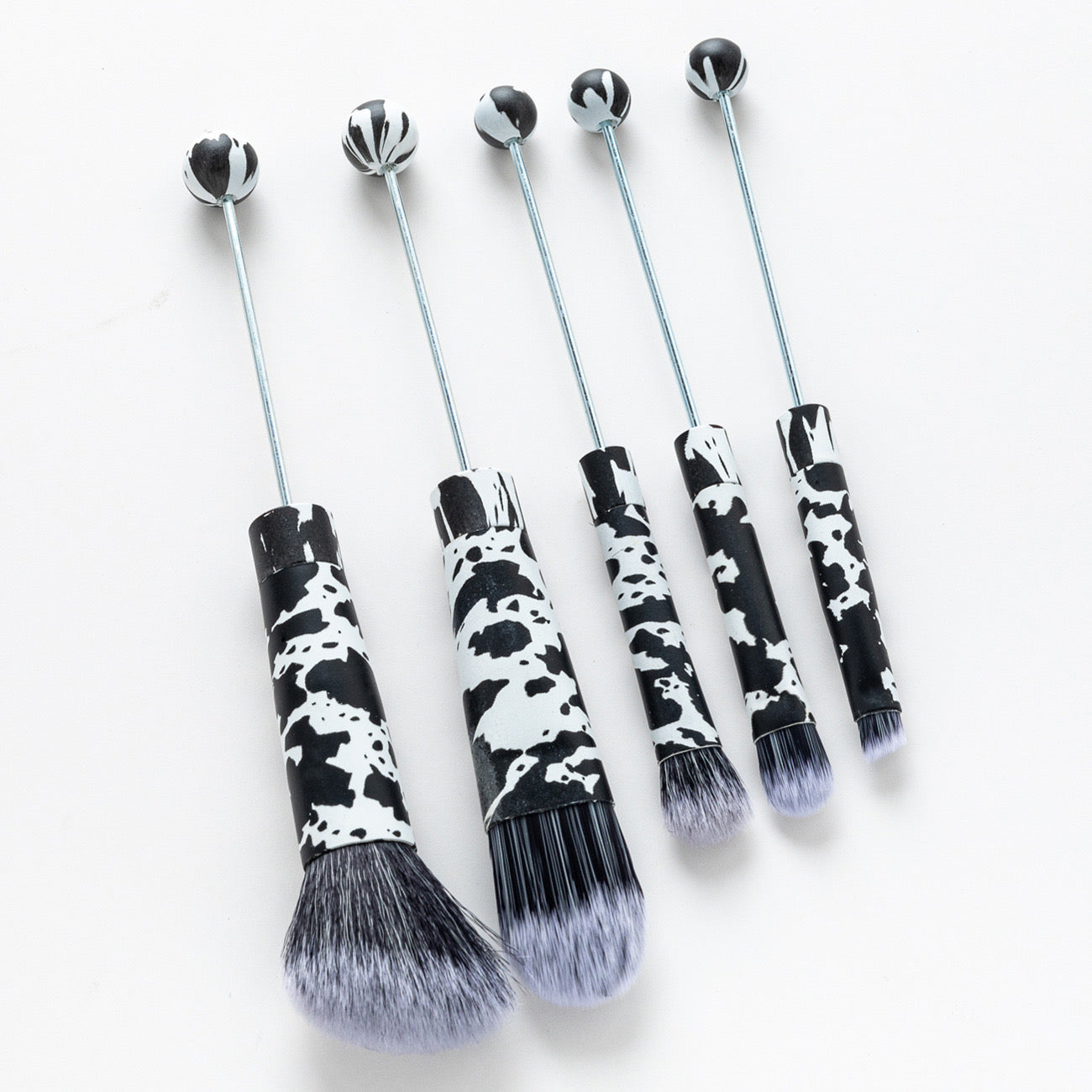 FS2816-Metal Beadable Halloween Printed Makeup Brushes（Five In A Set）