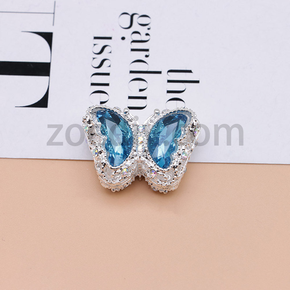 FS0359- 30MM Mixed Color UV Plating Diamond Alloy Butterfly Reads Fit For Beadable Pens