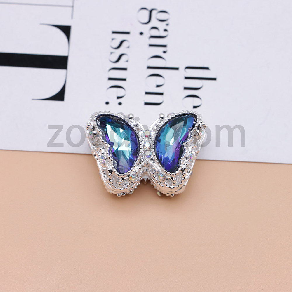FS0359- 30MM Mixed Color UV Plating Diamond Alloy Butterfly Reads Fit For Beadable Pens
