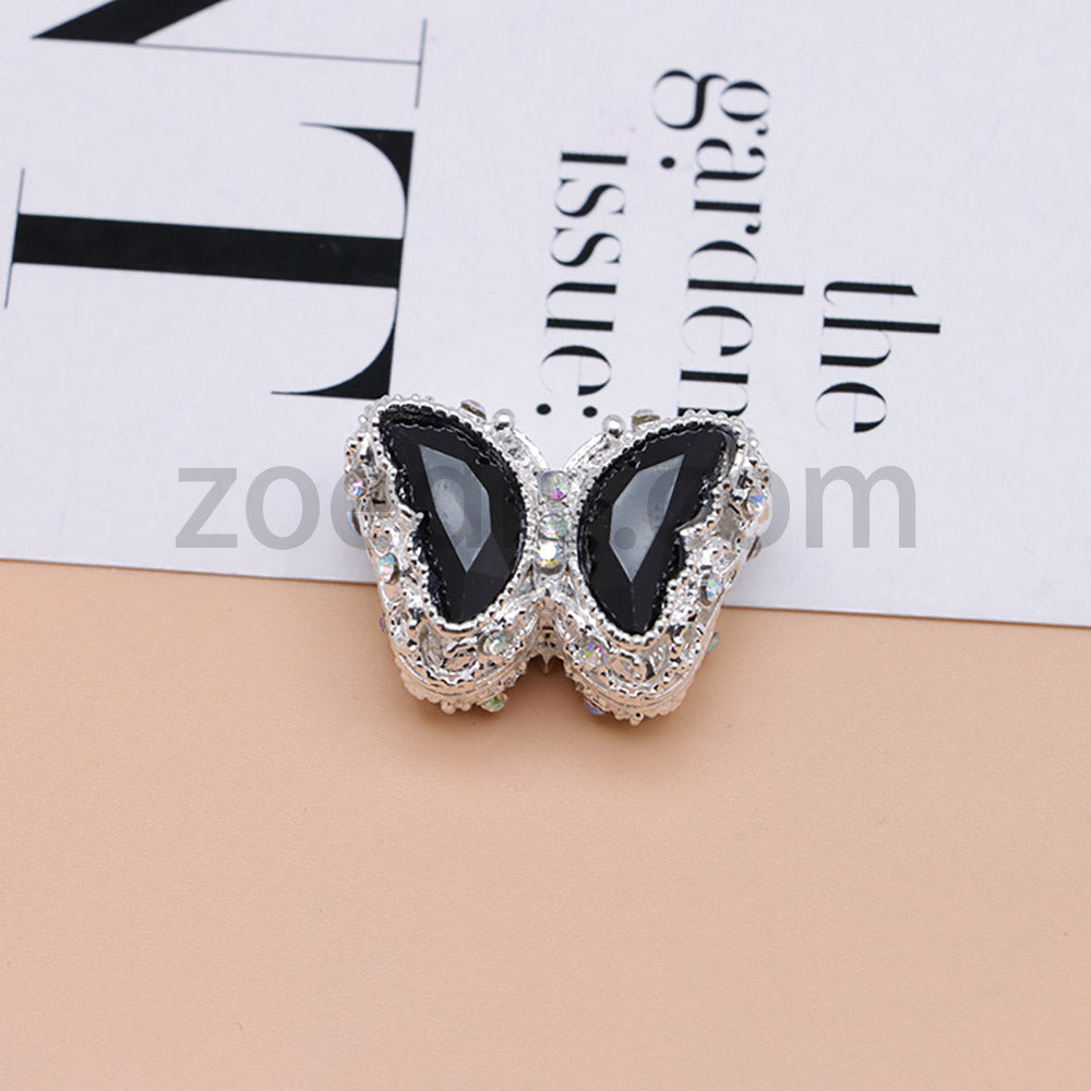 FS0359- 30MM Mixed Color UV Plating Diamond Alloy Butterfly Reads Fit For Beadable Pens