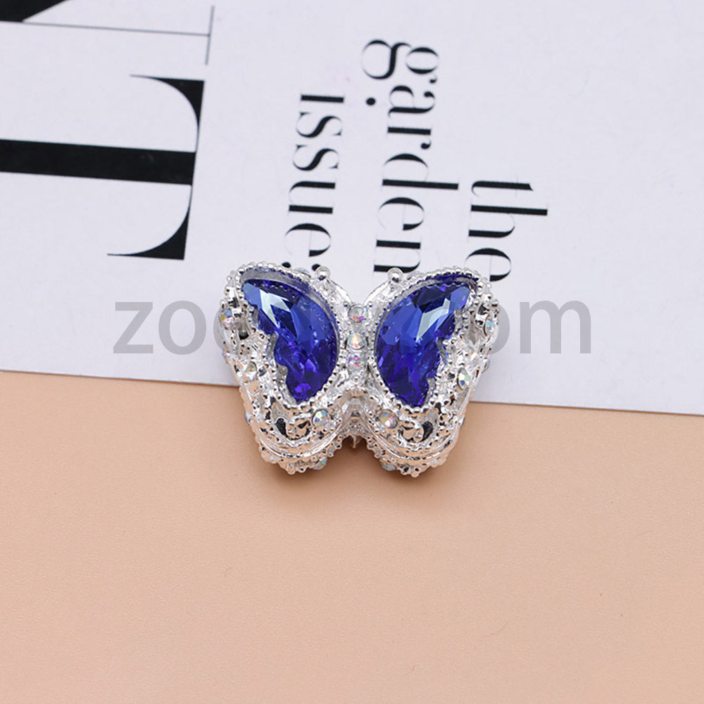 FS0359- 30MM Mixed Color UV Plating Diamond Alloy Butterfly Reads Fit For Beadable Pens
