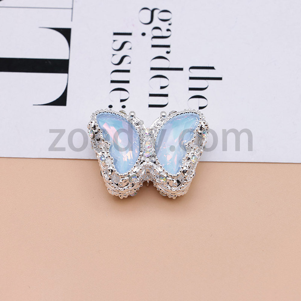 FS0359- 30MM Mixed Color UV Plating Diamond Alloy Butterfly Reads Fit For Beadable Pens