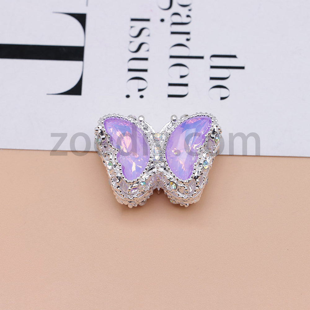 FS0359- 30MM Mixed Color UV Plating Diamond Alloy Butterfly Reads Fit For Beadable Pens