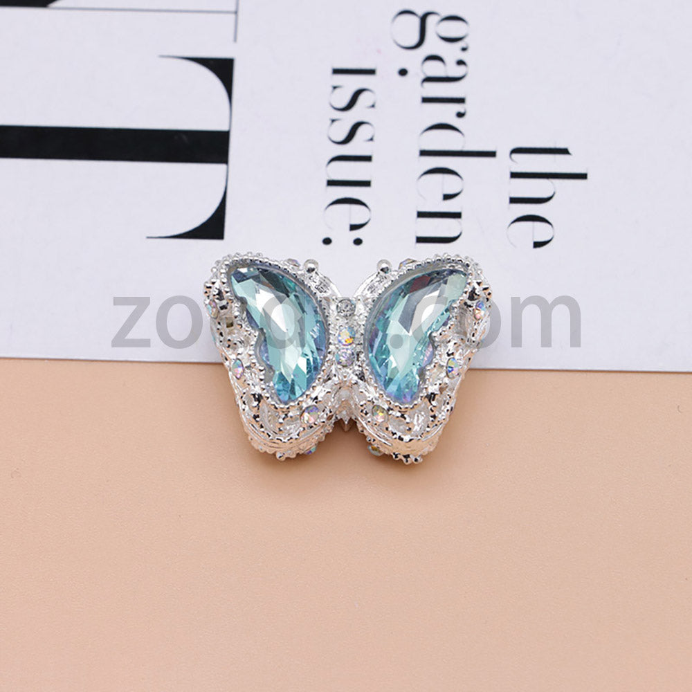 FS0359- 30MM Mixed Color UV Plating Diamond Alloy Butterfly Reads Fit For Beadable Pens