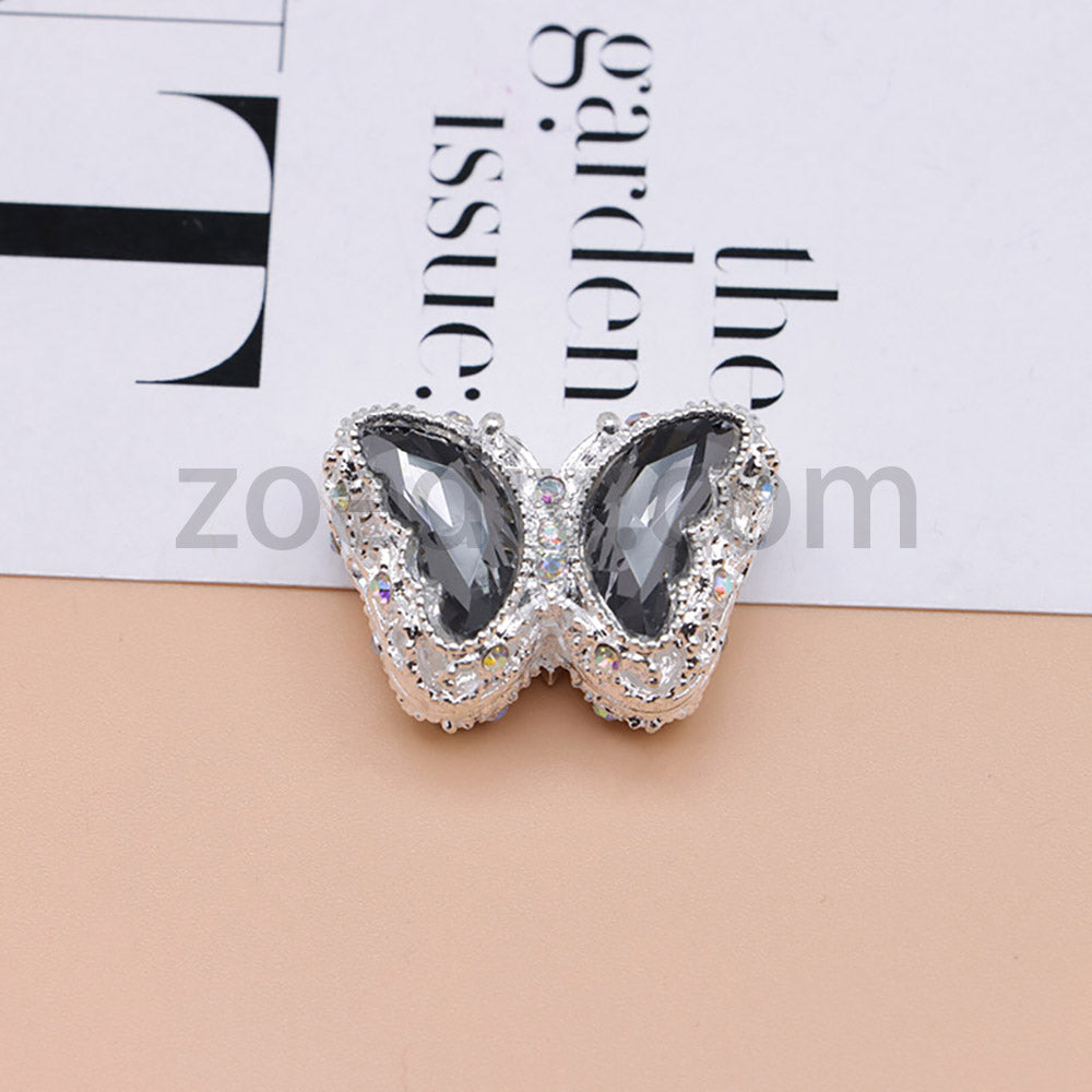 FS0359- 30MM Mixed Color UV Plating Diamond Alloy Butterfly Reads Fit For Beadable Pens