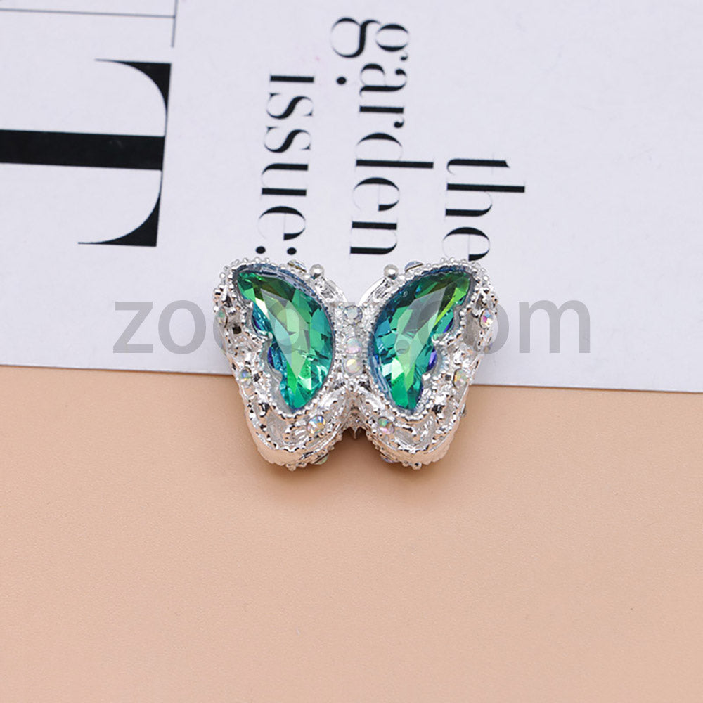 FS0359- 30MM Mixed Color UV Plating Diamond Alloy Butterfly Reads Fit For Beadable Pens