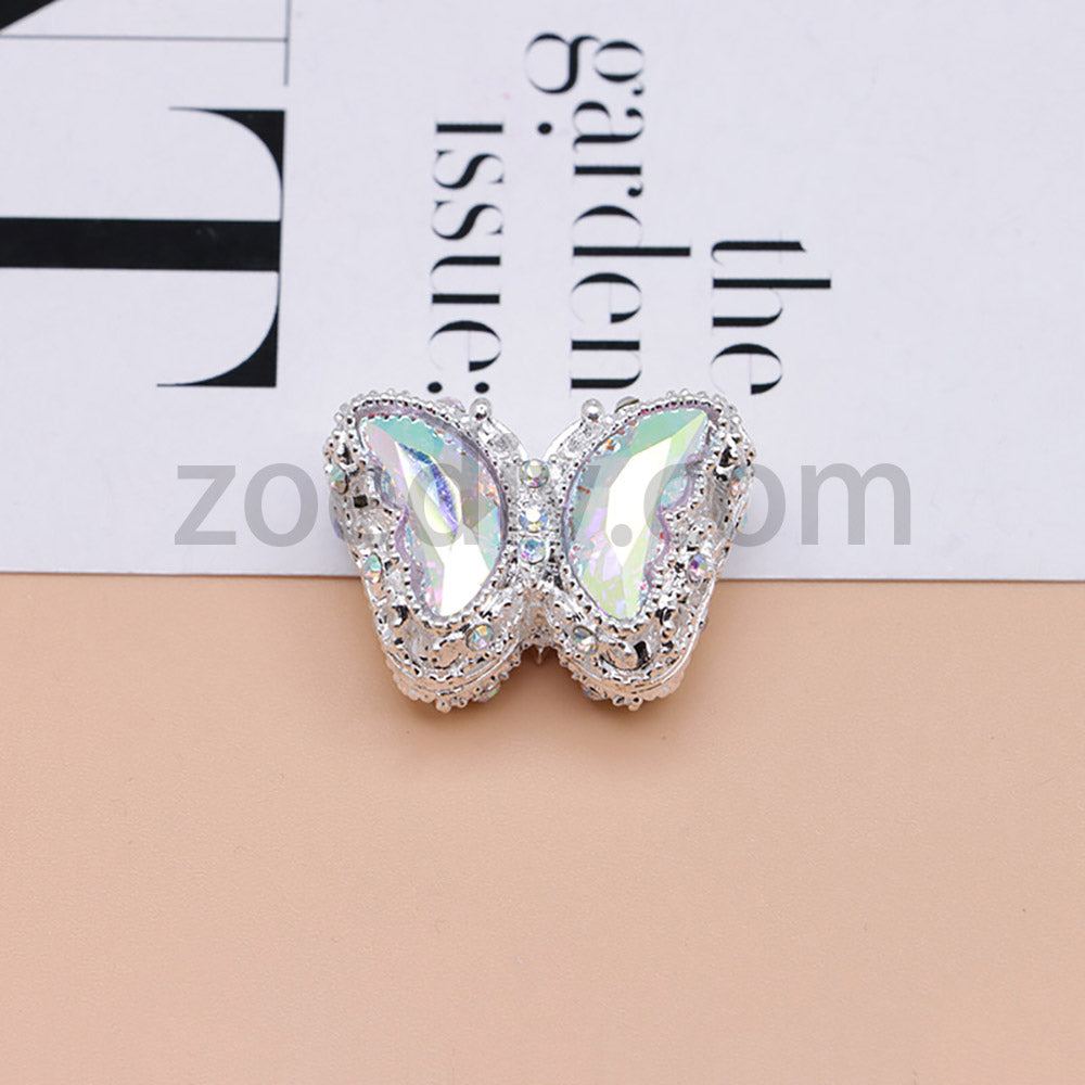 FS0359- 30MM Mixed Color UV Plating Diamond Alloy Butterfly Reads Fit For Beadable Pens