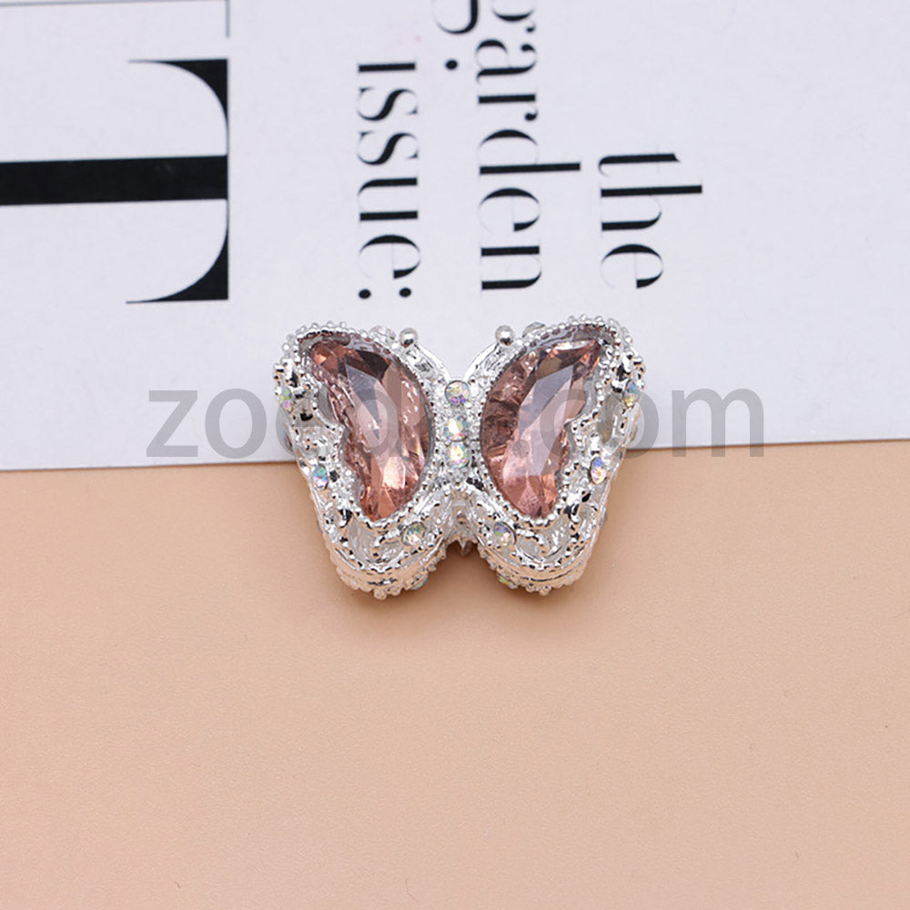 FS0359- 30MM Mixed Color UV Plating Diamond Alloy Butterfly Reads Fit For Beadable Pens