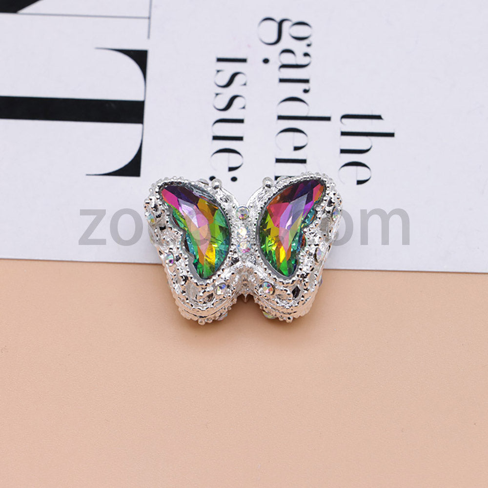 FS0359- 30MM Mixed Color UV Plating Diamond Alloy Butterfly Reads Fit For Beadable Pens