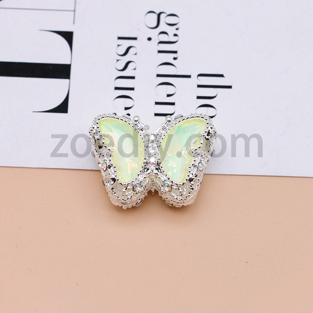 FS0359- 30MM Mixed Color UV Plating Diamond Alloy Butterfly Reads Fit For Beadable Pens