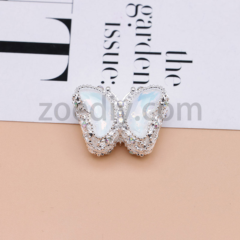 FS0359- 30MM Mixed Color UV Plating Diamond Alloy Butterfly Reads Fit For Beadable Pens